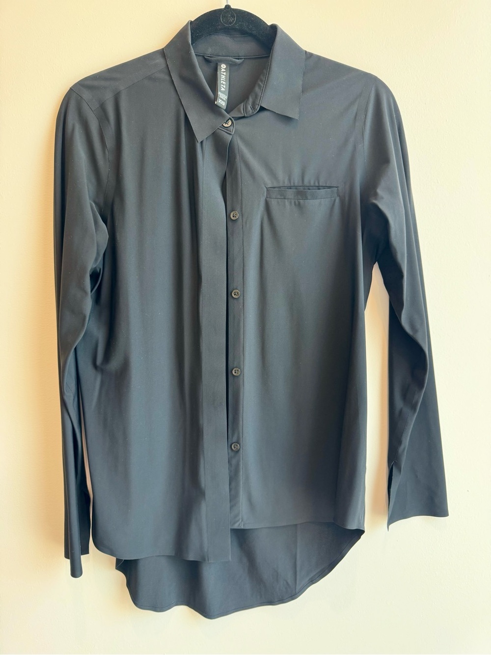 Athleta Black Long-Sleeve Dress Shirt